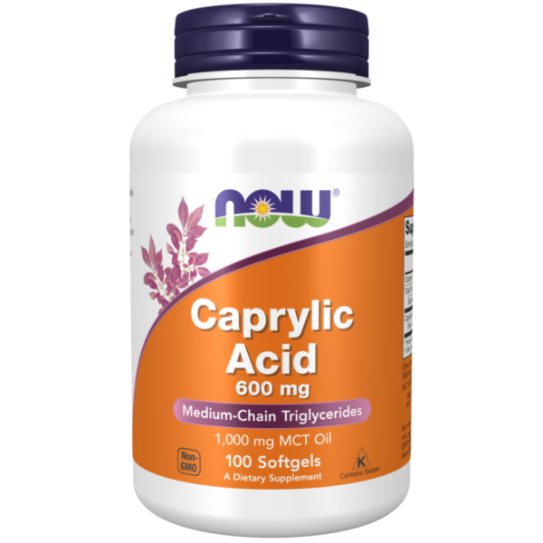 Now Caprylic Acid 600mg Caps 100's